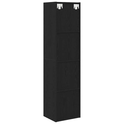 Bogskab Vægmonteret Sort eg 143 x 30 x 36 cm Konstrueret træ