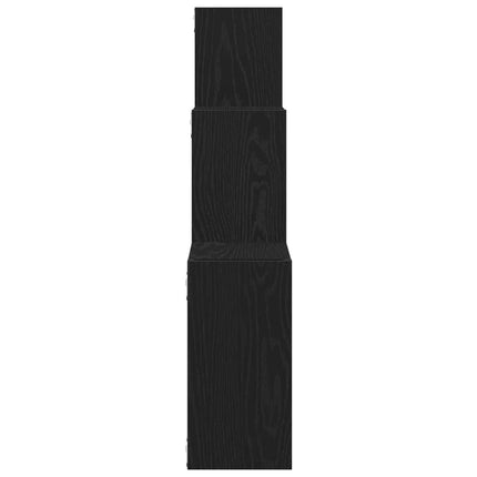 væghylder 68x15x68 cm kubeformet konstrueret træ sort egetræ