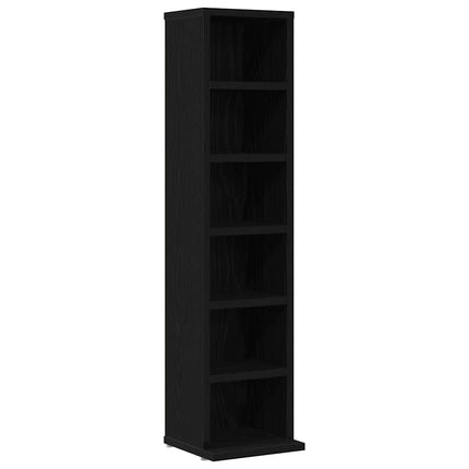 cd-reol 21x20x88 cm konstrueret træ sort-eg