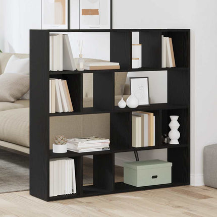 bogreol/rumdeler 105x24x102 cm sort egetræsfarve