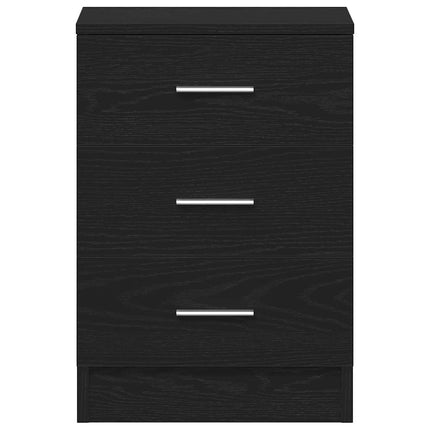 sengebord sort egetræ 38x35x55 cm konstrueret træ