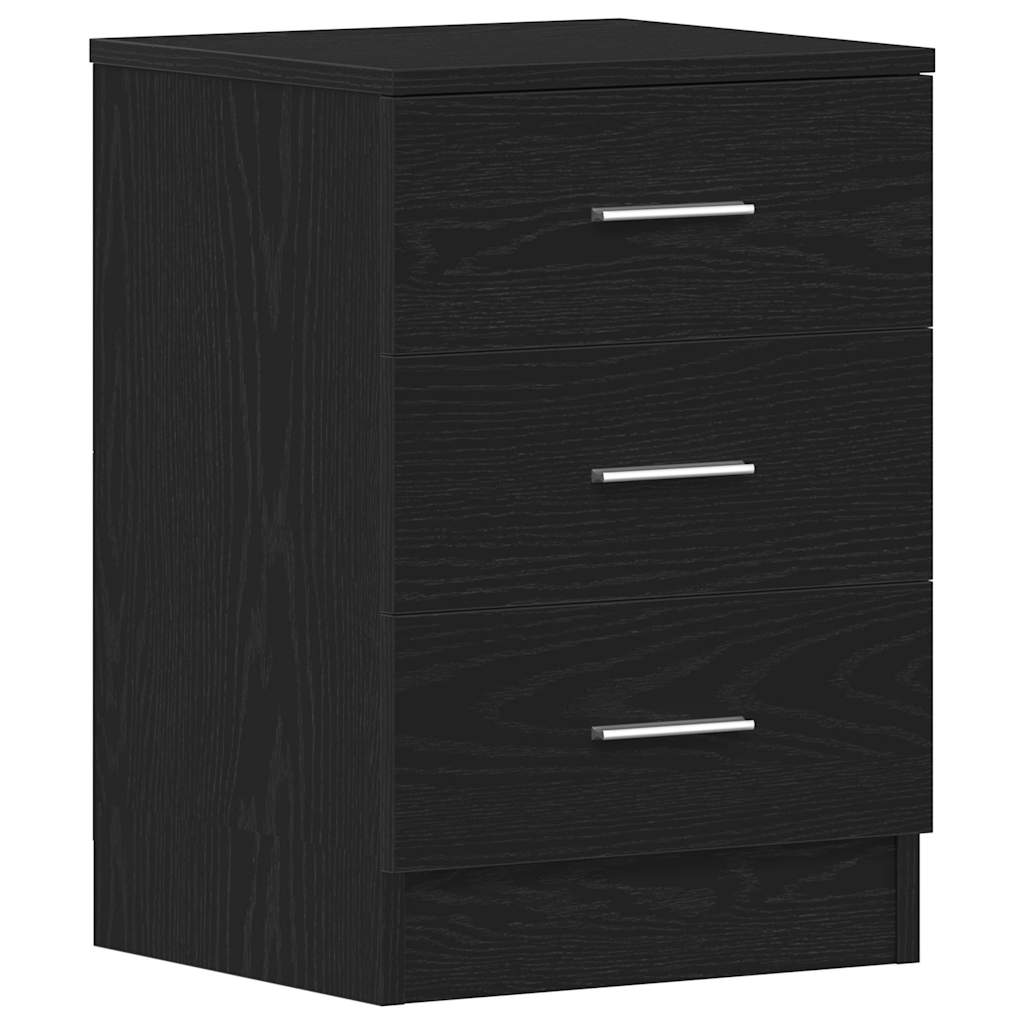 sengeborde 2 stk. sort eg 38x35x55 cm konstrueret træ