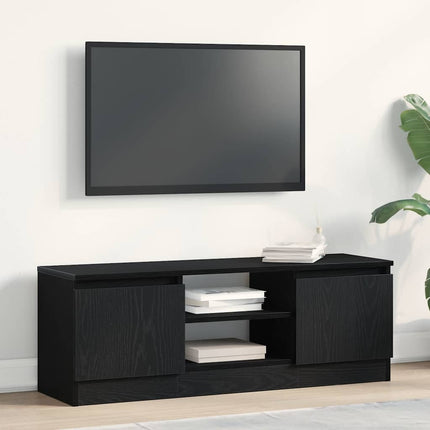 tv-bord 102x30x36 cm konstrueret træ sort egetræsfarve
