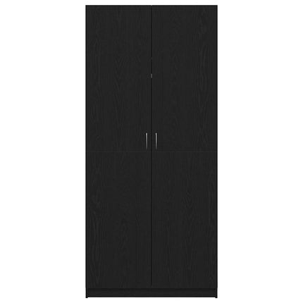 Garderobeskab Sort eg 90 x 52 x 200 cm Konstrueret træ