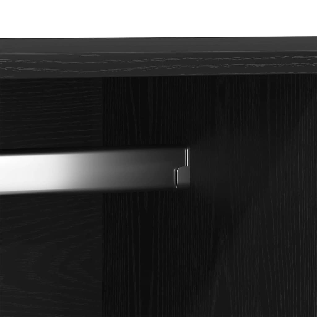 Garderobeskab med dør Sort eg 80 x 52 x 180 cm Konstrueret træ
