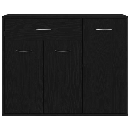 skænk sort egetræ 88x30x70 cm konstrueret træ