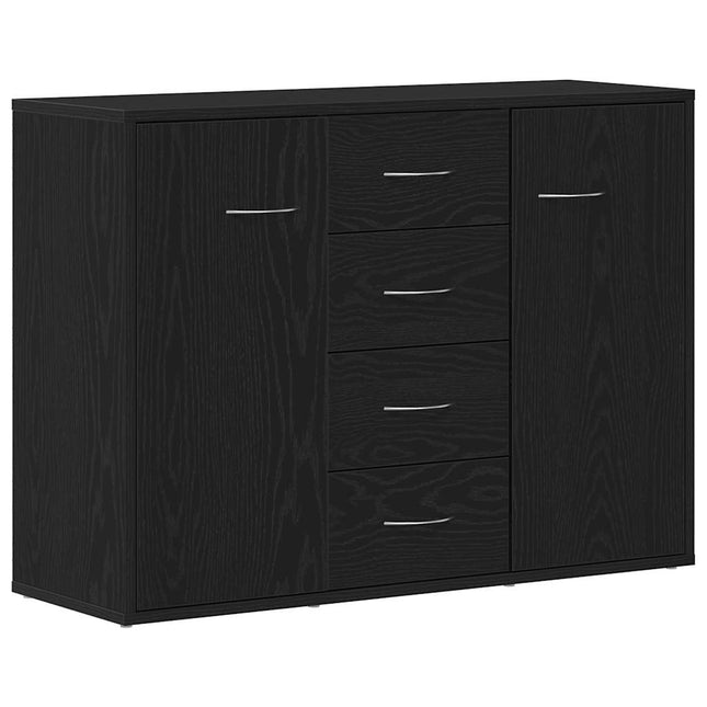 skænk 88x30x64 cm konstrueret træ sort egetræsfarve