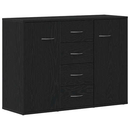 skænk 88x30x64 cm konstrueret træ sort egetræsfarve
