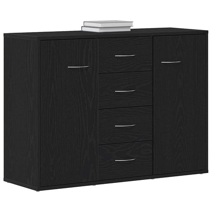 skænk 88x30x64 cm konstrueret træ sort egetræsfarve