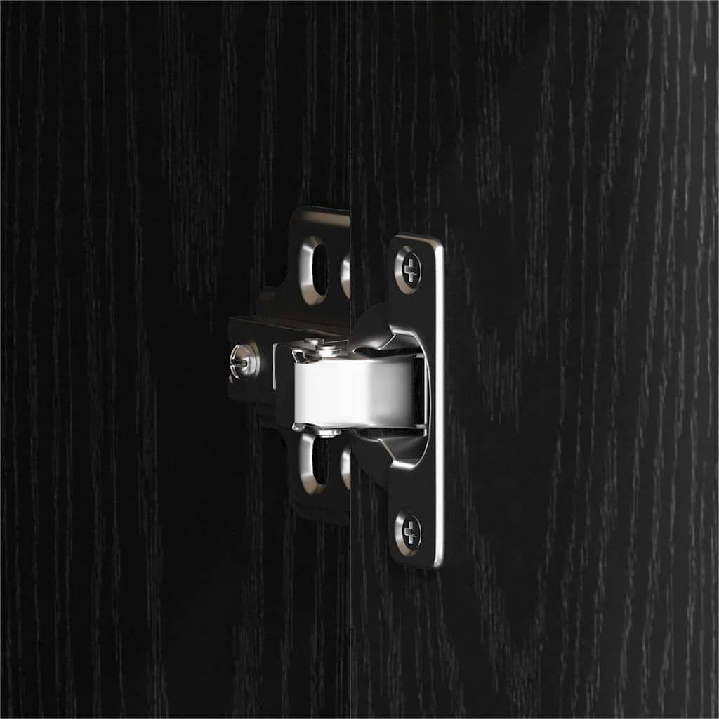 skænk 88x30x64 cm konstrueret træ sort egetræsfarve