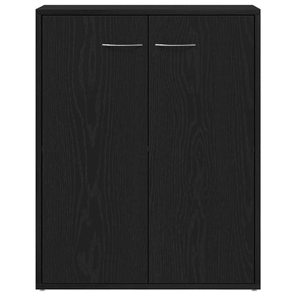 skænk sort egetræ 60x30x75 cm konstrueret træ