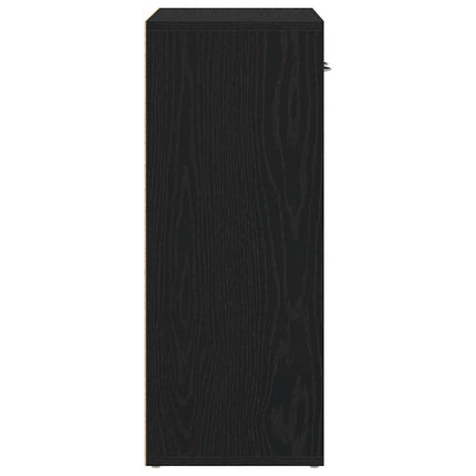 skænk sort egetræ 60x30x75 cm konstrueret træ