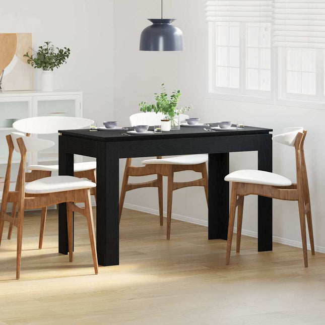 spisebord sort egetræ 120x60x76 cm konstrueret træ
