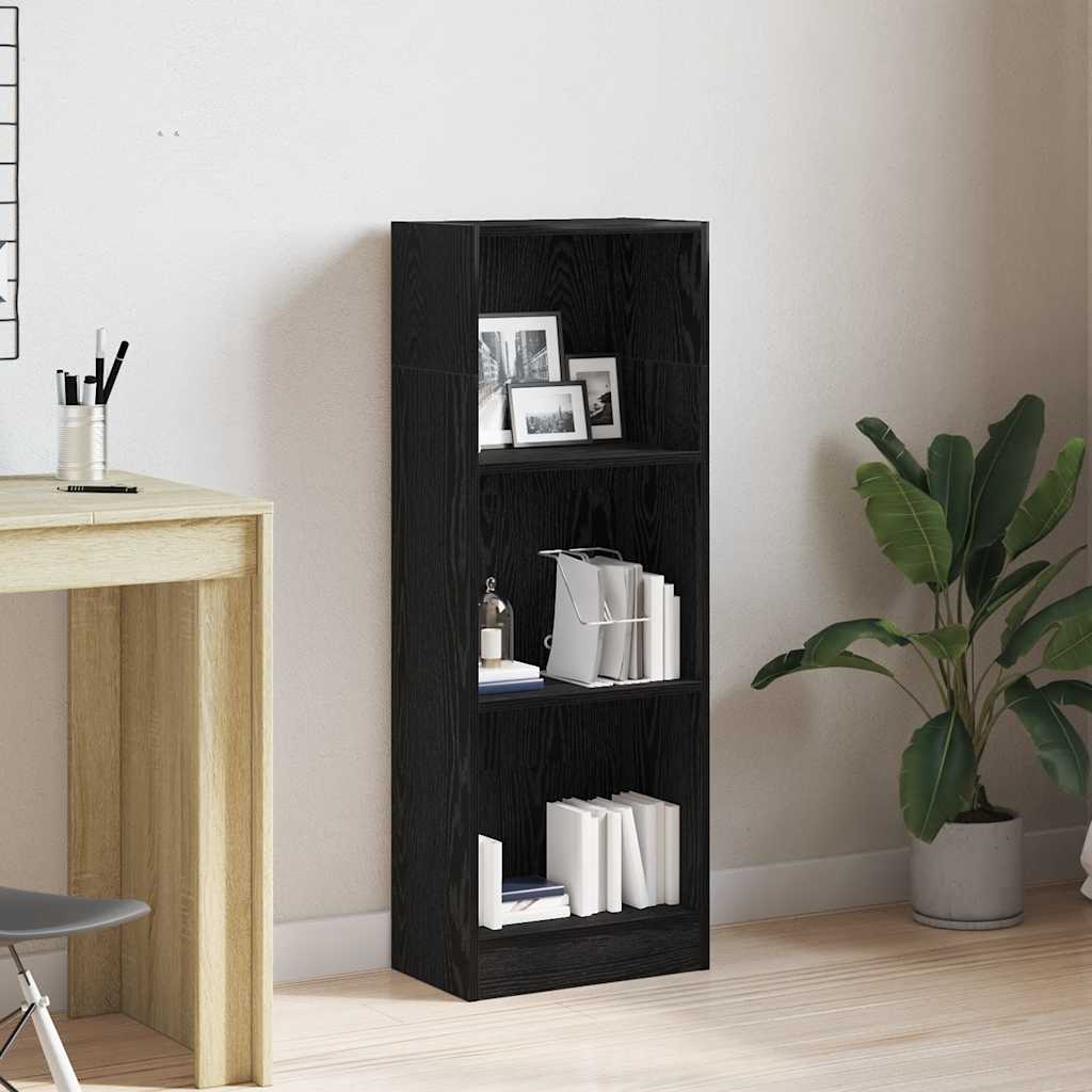 bogreol 40x24x109 cm konstrueret træ sort egetræsfarve billede