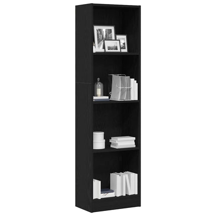 bogreol 40x24x143 cm konstrueret træ sort egetræsfarve