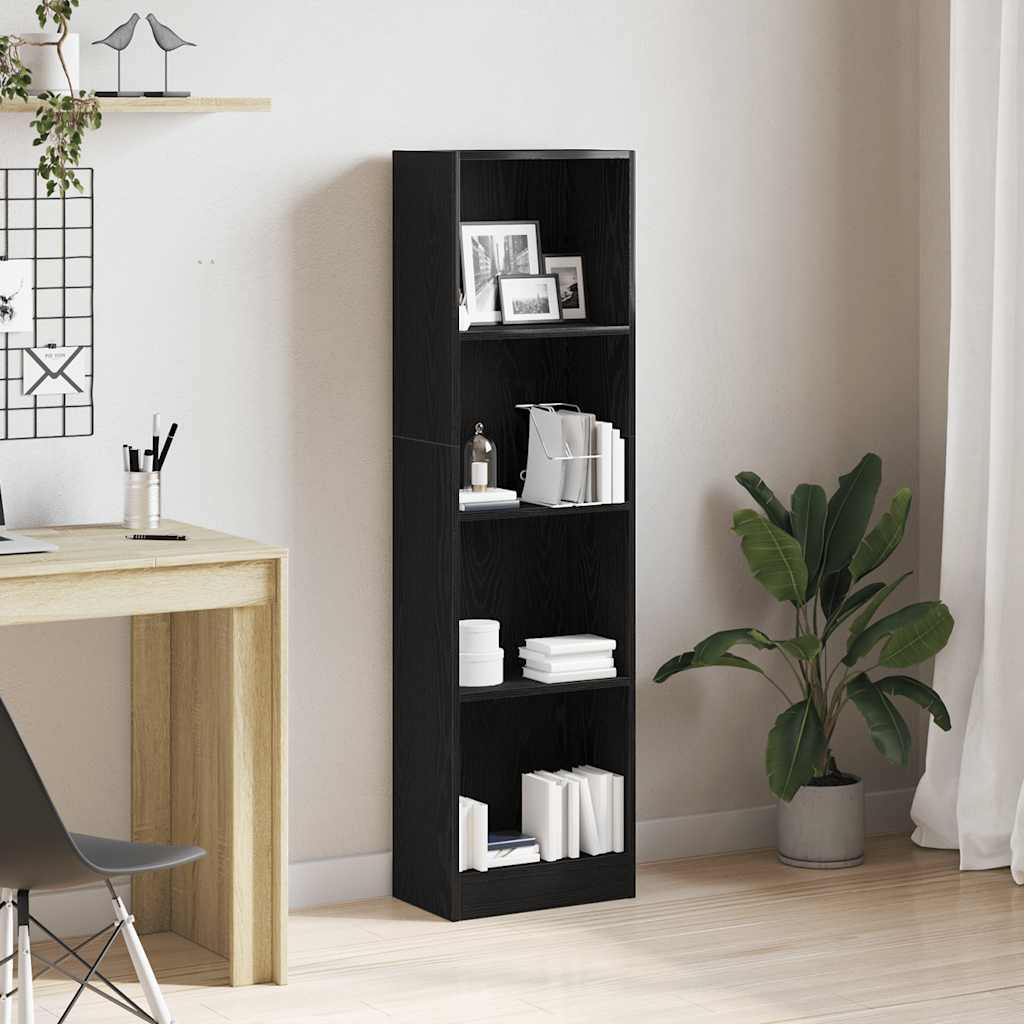 bogreol 40x24x143 cm konstrueret træ sort egetræsfarve billede