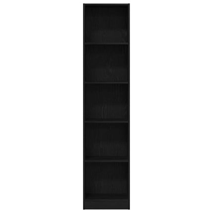 bogreol 40x24x176 cm konstrueret træ sort egetræsfarve