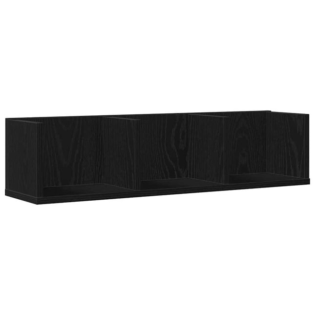 Væghylde med hylde Sort eg 75 x 18 x 18 cm Konstrueret træ