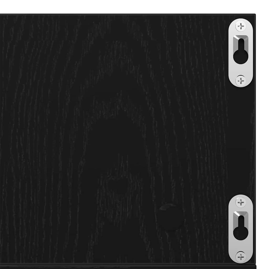 Væghylde med hylde Sort eg 100 x 18 x 18 cm Konstrueret træ