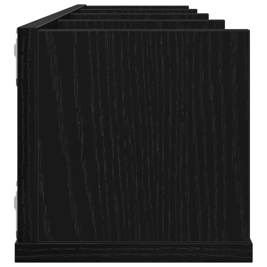 Væghylde med hylde Sort eg 100 x 18 x 18 cm Konstrueret træ