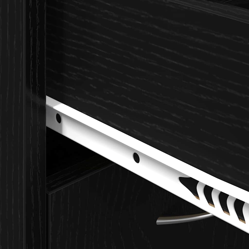 Skostativ med skuffe Sort eg 60 x 35 x 84 cm Konstrueret træ