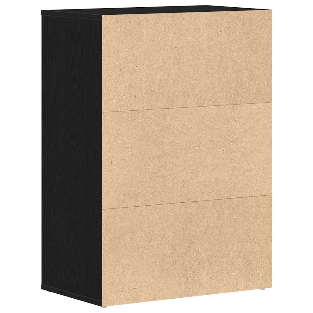 Skostativ med skuffe Sort eg 60 x 35 x 84 cm Konstrueret træ