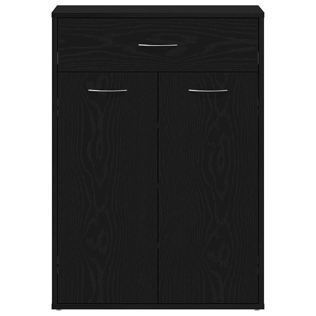 Skostativ med skuffe Sort eg 60 x 35 x 84 cm Konstrueret træ