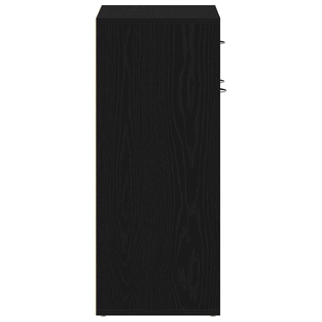 Skostativ med skuffe Sort eg 60 x 35 x 84 cm Konstrueret træ