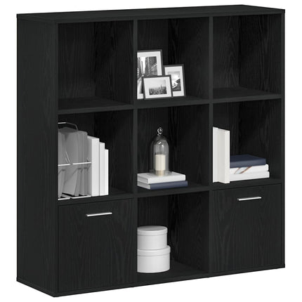 bogskab 98x29x97,5 cm konstrueret træ sort egetræsfarve