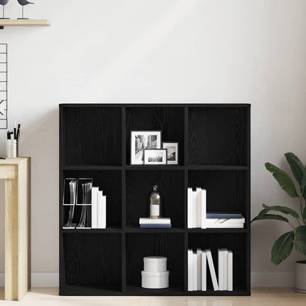 bogskab sort egetræ 98x29x97,5 cm konstrueret træ