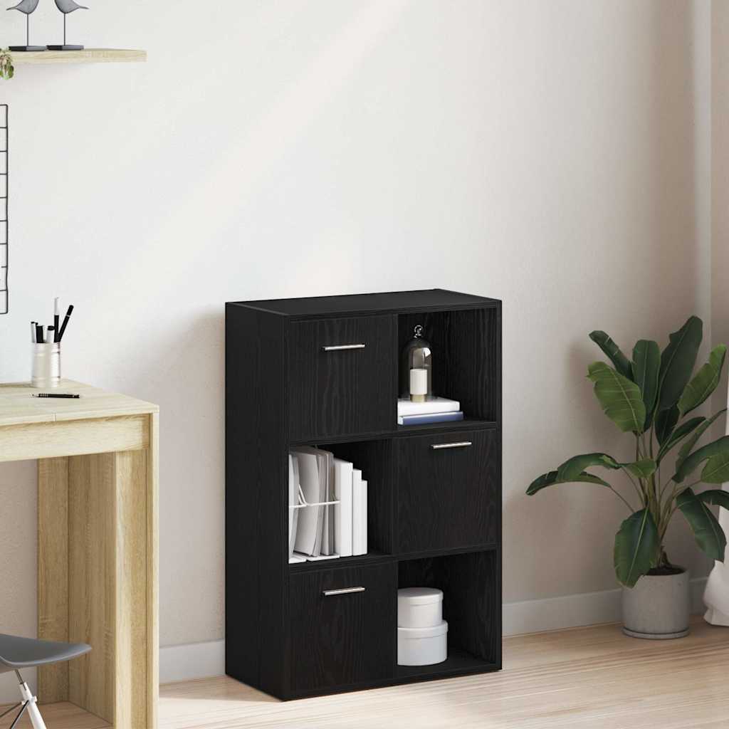 bogskab/rumdeler sort eg 60,5x30x90 cm konstrueret træ billede
