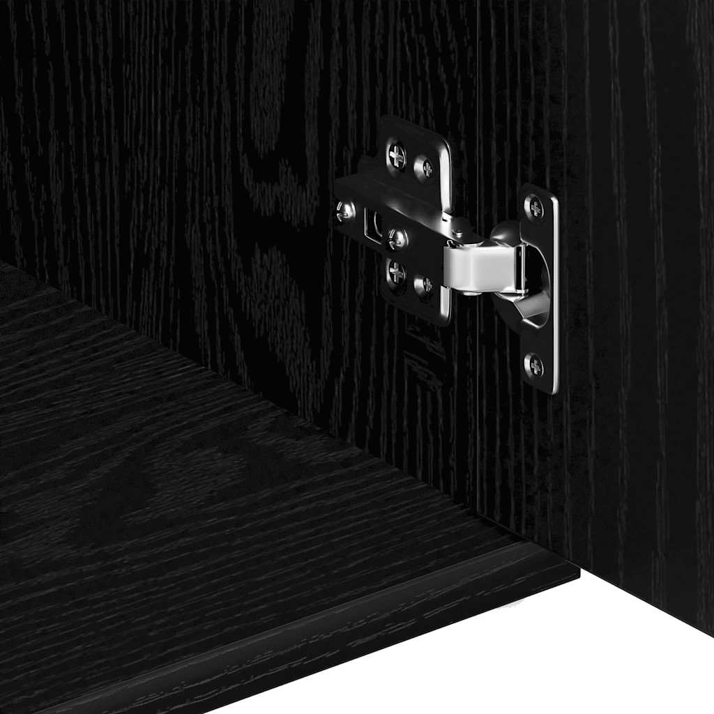 skænk 91x29,5x65 cm konstrueret træ sort egetræsfarve