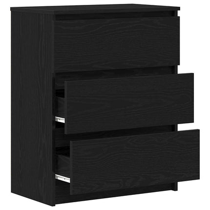 skænk 60x35x76 cm konstrueret træ sort egetræsfarve