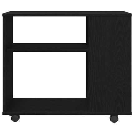 sidebord sort egetræ 70x35x60 cm konstrueret træ