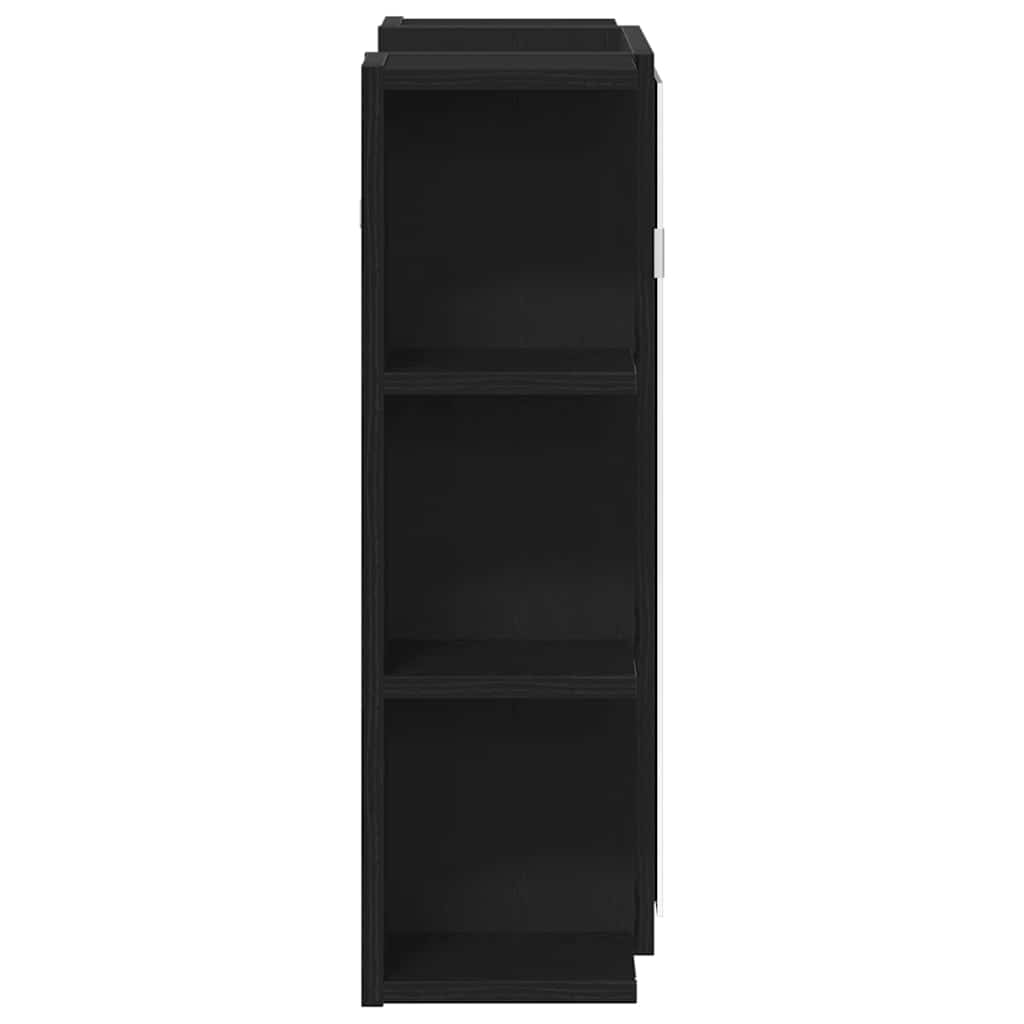 Spejlskab med hylde Sort eg 80 x 20,5 x 64 cm Konstrueret træ
