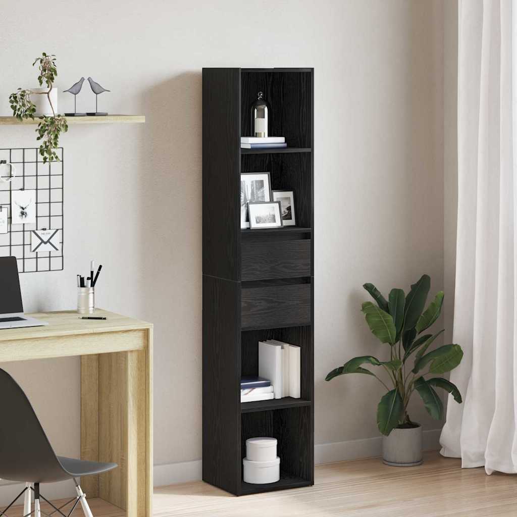 vidaXL Bogskab 4 niveauer 36 x 30 x 171 cm Konstrueret træ Sort eg