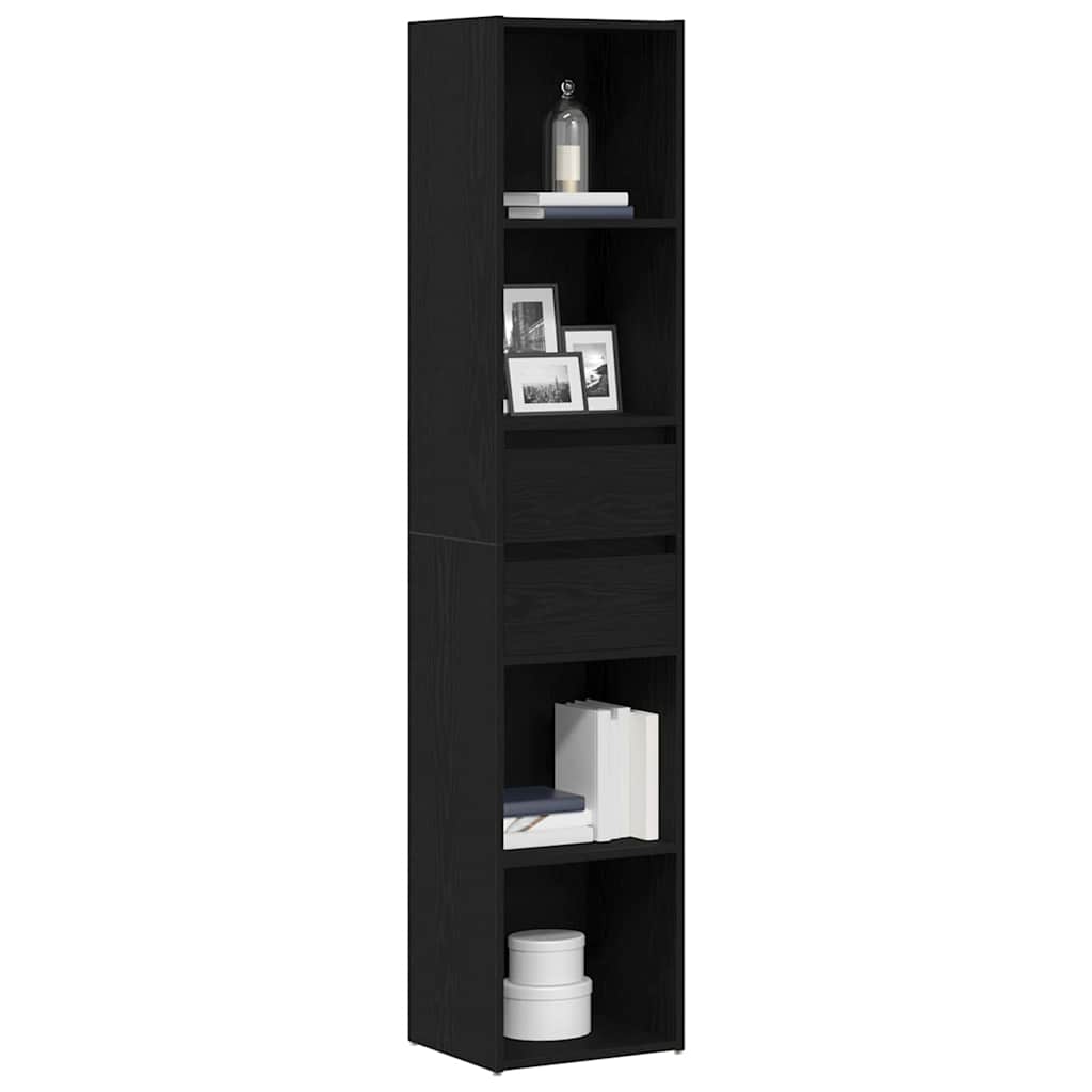 Bogskab Sort eg 36 x 30 x 171 cm Konstrueret træ billede