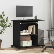 computerbord sort egetræ 80x50x75 cm konstrueret træ