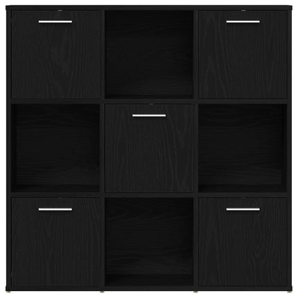 bogreol 90x28x90 cm konstrueret træ sort egetræsfarve