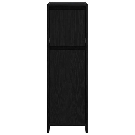 Badeværelsesskab Sort eg 30 x 30 x 95 cm Konstrueret træ