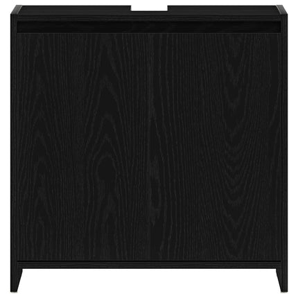 badeværelsesskab 60x33x60 cm konstrueret træ sort egetræ