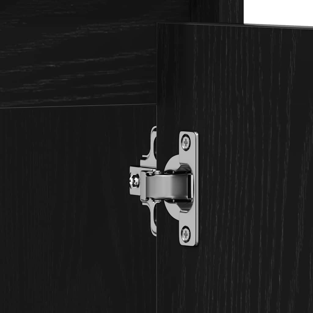 badeværelsesskab 60x33x60 cm konstrueret træ sort egetræ