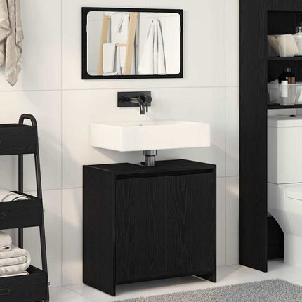 Badeværelsesskab Sort eg 60 x 33 x 60 cm Konstrueret træ