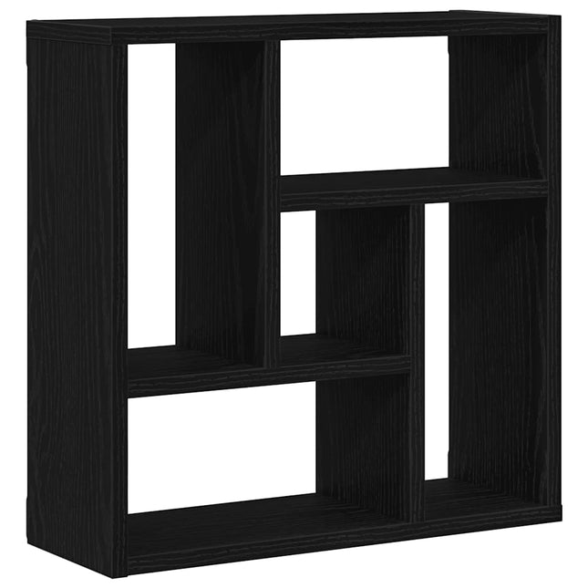 væghylde 45x16x45 cm konstrueret træ sort egetræsfarve