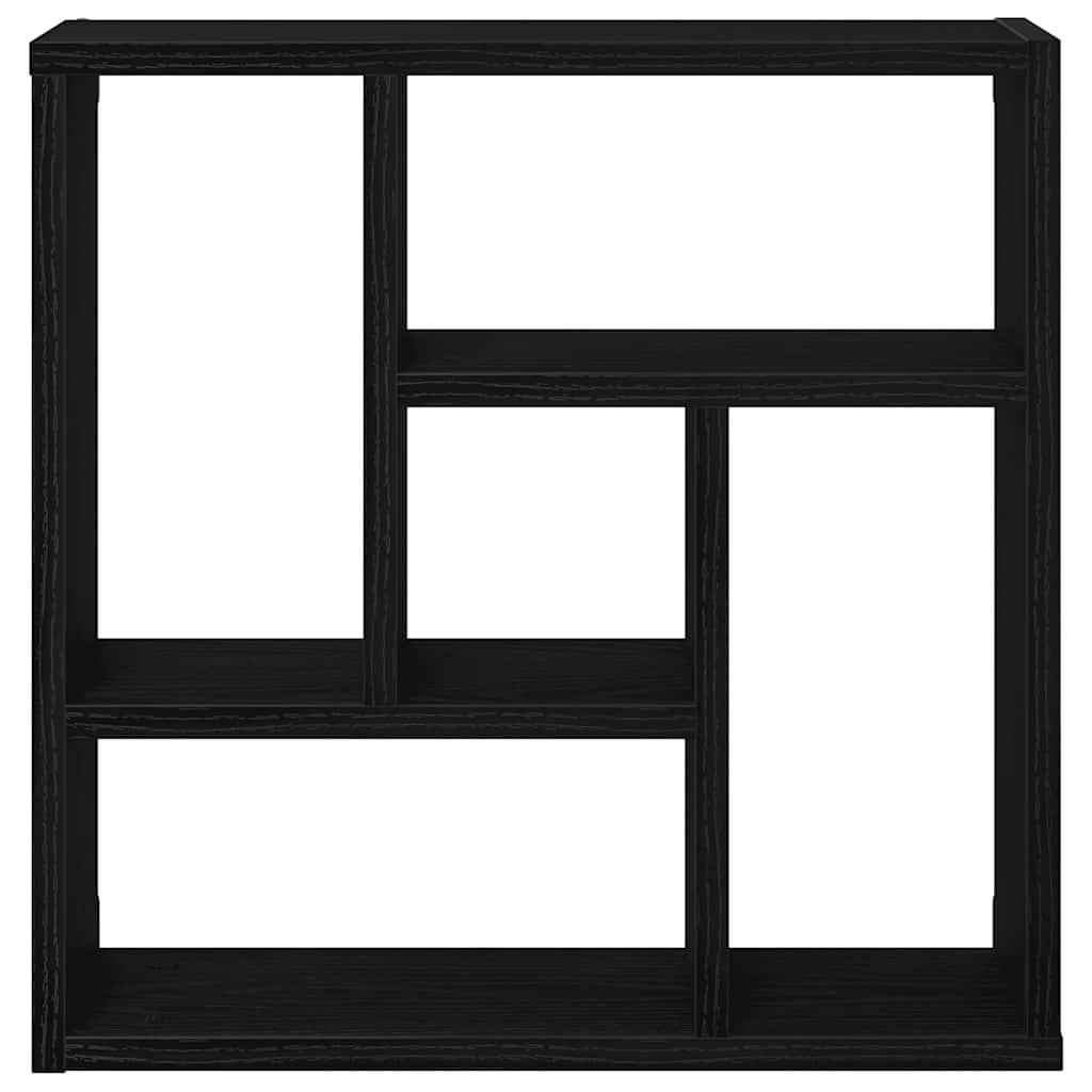 væghylde 45x16x45 cm konstrueret træ sort egetræsfarve