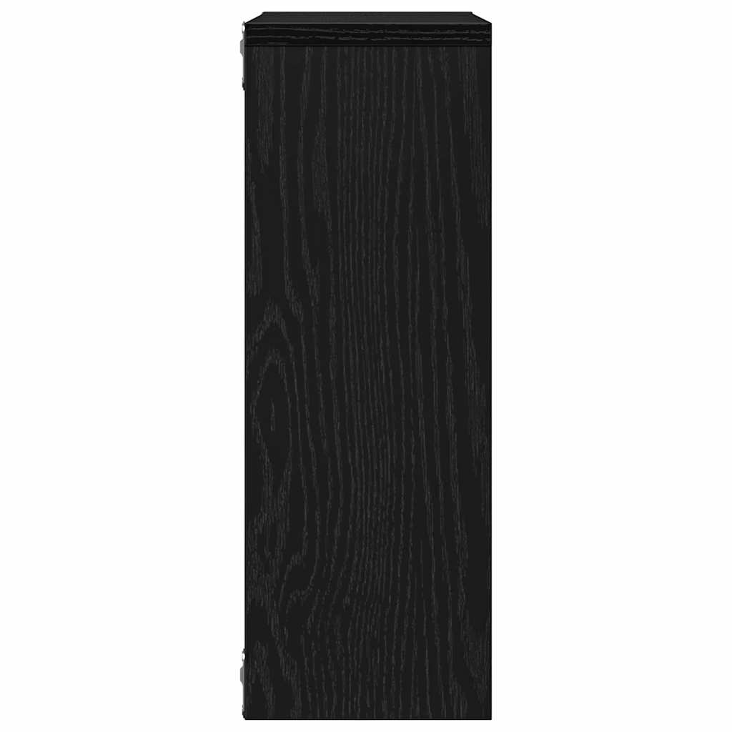 væghylde 45x16x45 cm konstrueret træ sort egetræsfarve