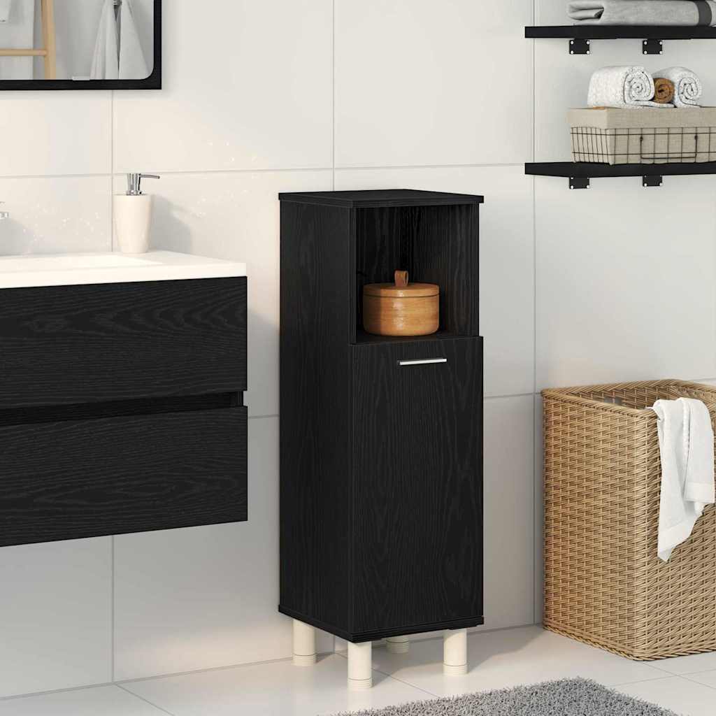 Badeværelsesskab Sort eg 30 x 30 x 95 cm Konstrueret træ billede
