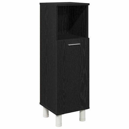 Badeværelsesskab Sort eg 30 x 30 x 95 cm Konstrueret træ