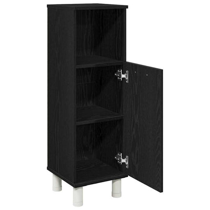 Badeværelsesskab Sort eg 30 x 30 x 95 cm Konstrueret træ