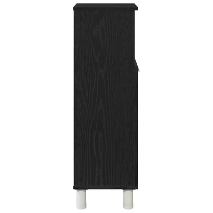 Badeværelsesskab Sort eg 30 x 30 x 95 cm Konstrueret træ